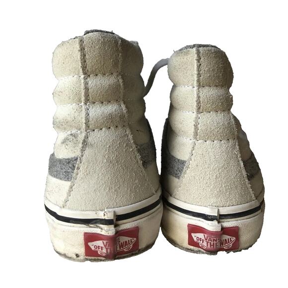 Vans Off The Wall Rose High Tops Size Men 5.5, Woman 7 Off White Suede Gray - Picture 4 of 10